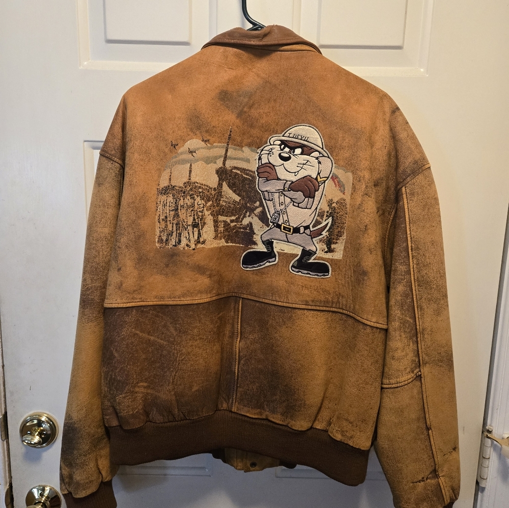 Taz Warner Bros. Studio Store Tasmanian Devil Bomber Jacket leather